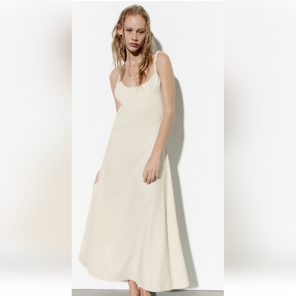 BNWT! Zara linen blend midi dress